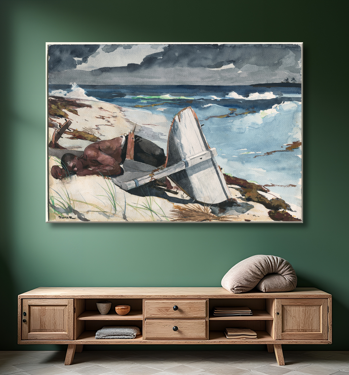 Reproduction Après l'ouragan, les Bahamas de Winslow Homer avec decor