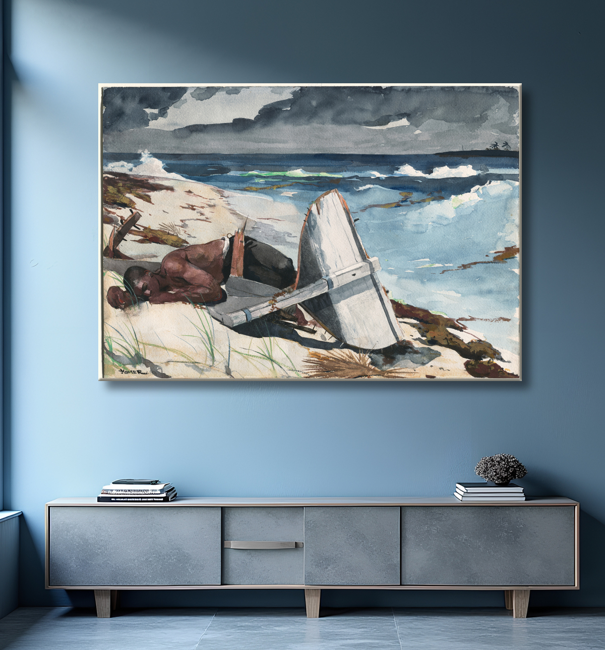 Reproduction Après l'ouragan, les Bahamas de Winslow Homer avec decor
