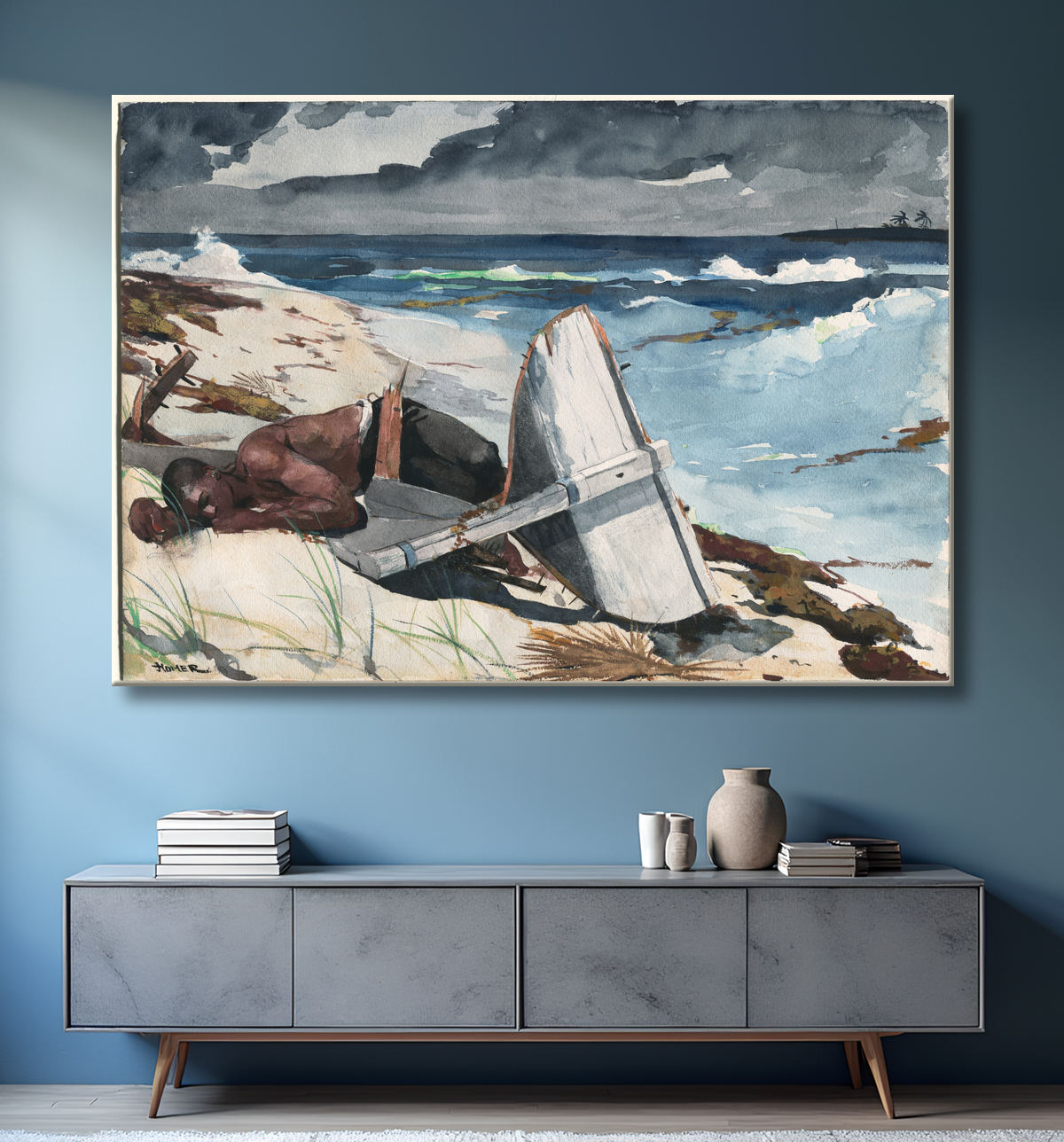Reproduction Après l'ouragan, les Bahamas de Winslow Homer avec decor