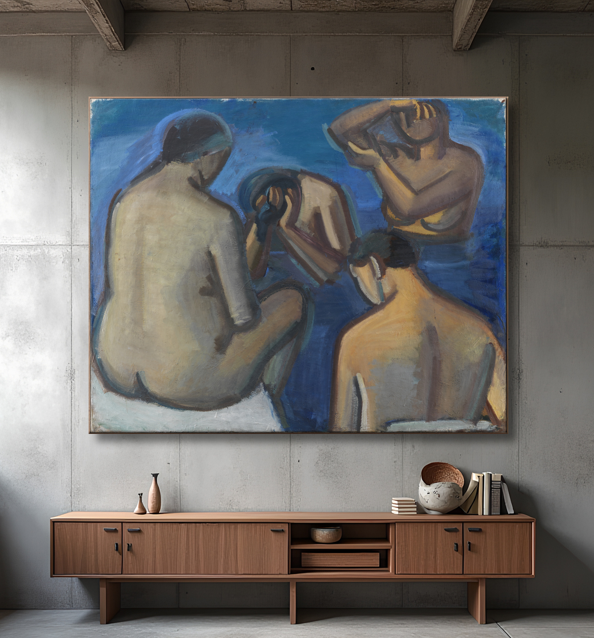 Reproduction Après le bain de Lundstrøm, Vilhelm avec decor