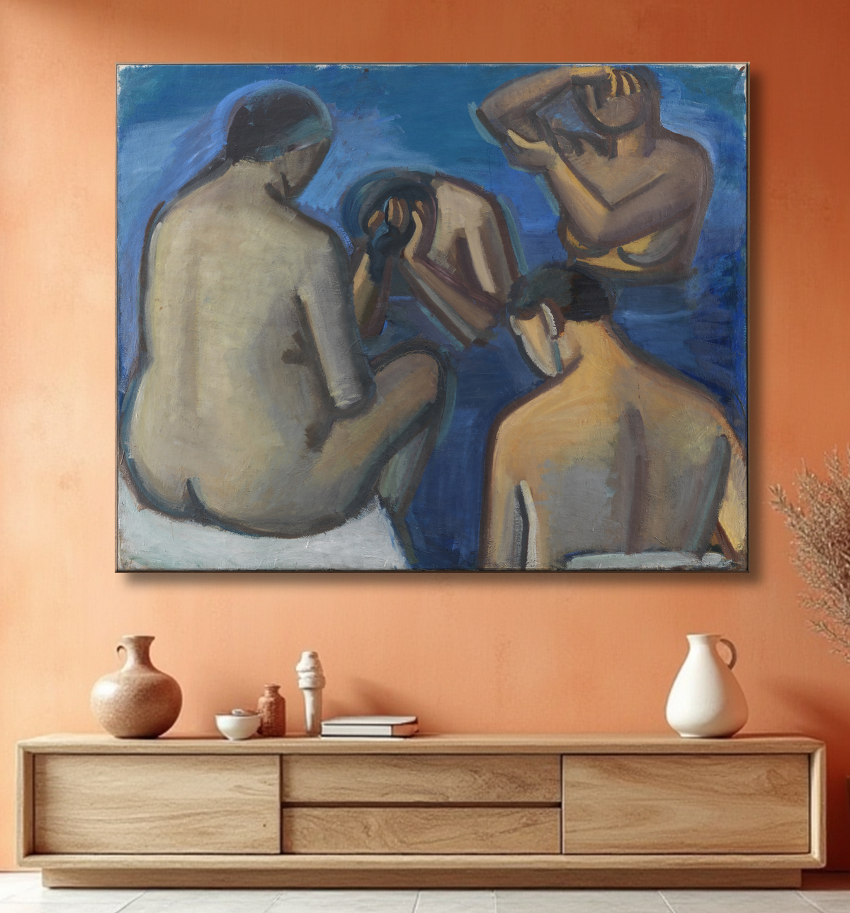 Reproduction Après le bain de Lundstrøm, Vilhelm avec decor