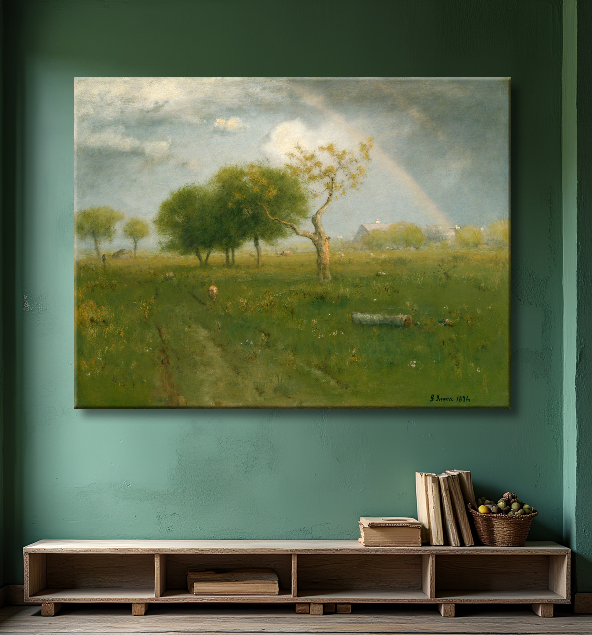 Reproduction Après une douche d'été de George Inness avec decor
