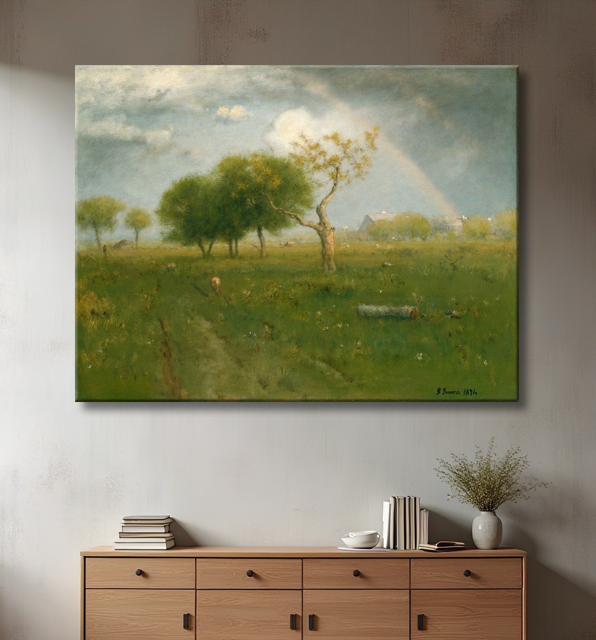 Reproduction Après une douche d'été de George Inness avec decor