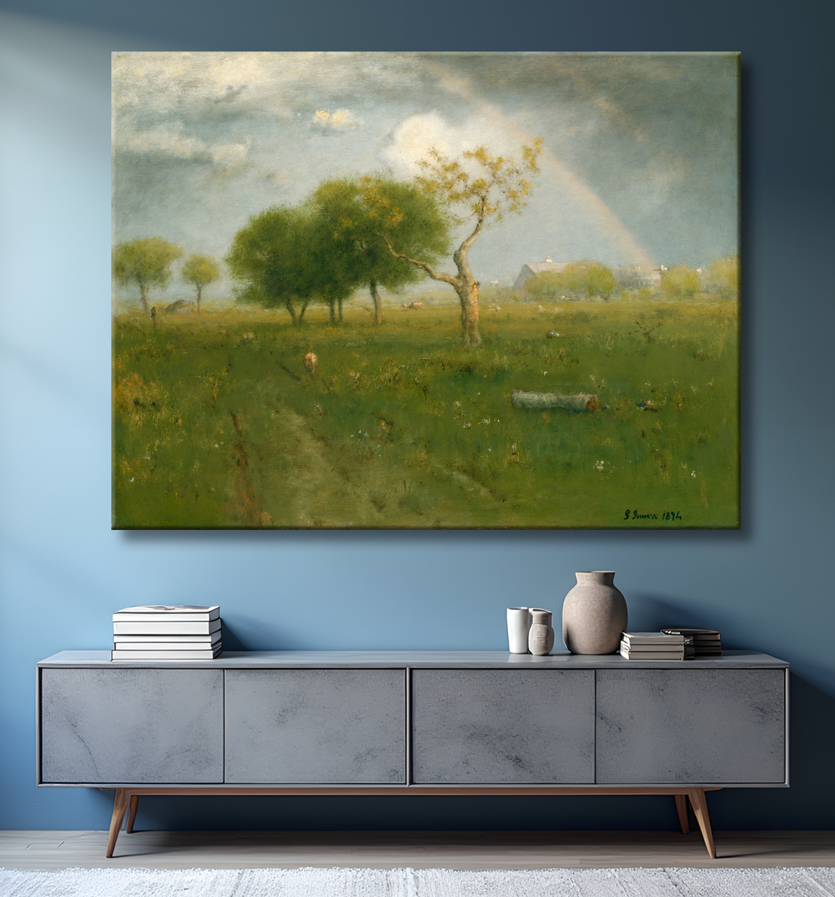 Reproduction Après une douche d'été de George Inness avec decor
