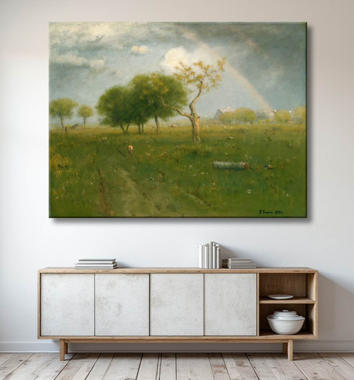 Reproduction Après une douche d'été de George Inness avec decor