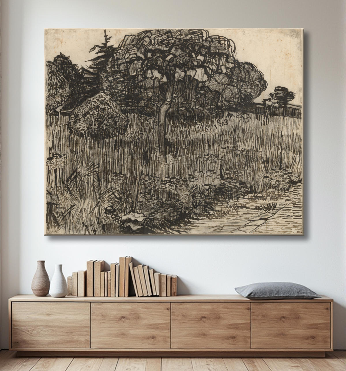 Reproduction Arbre pleureur de Vincent van Gogh avec decor