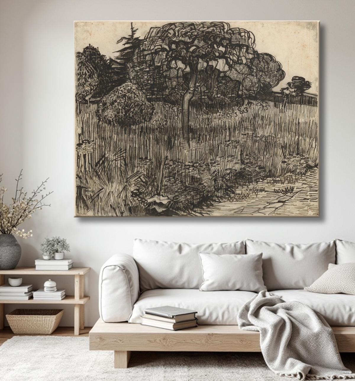 Reproduction Arbre pleureur de Vincent van Gogh avec decor