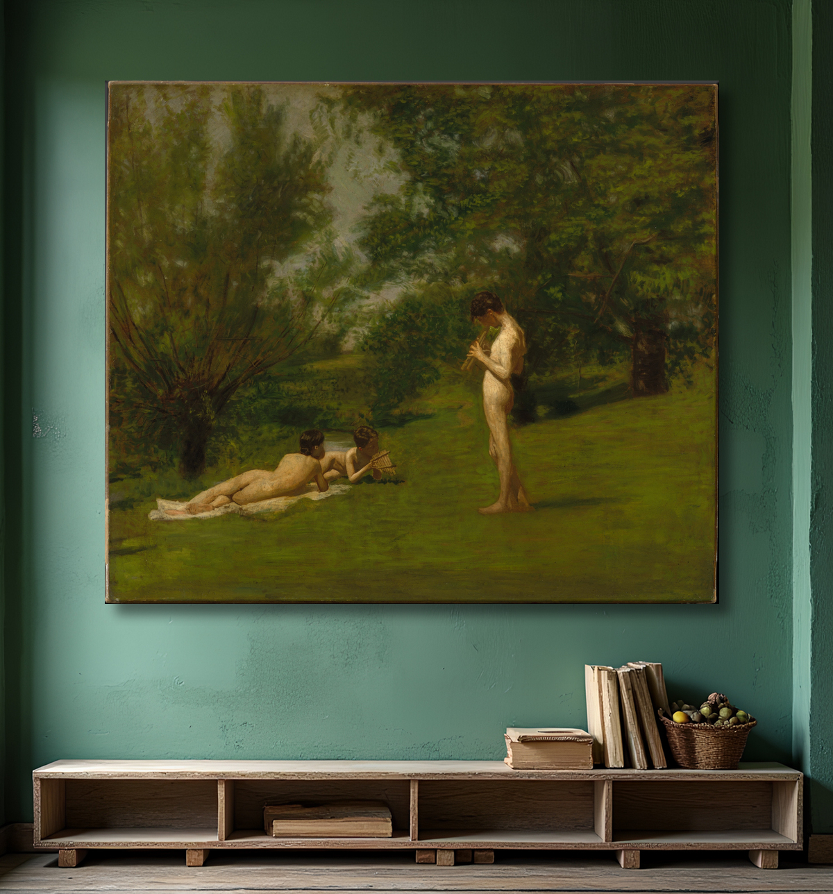 Reproduction Arcadie de Thomas Eakins avec decor
