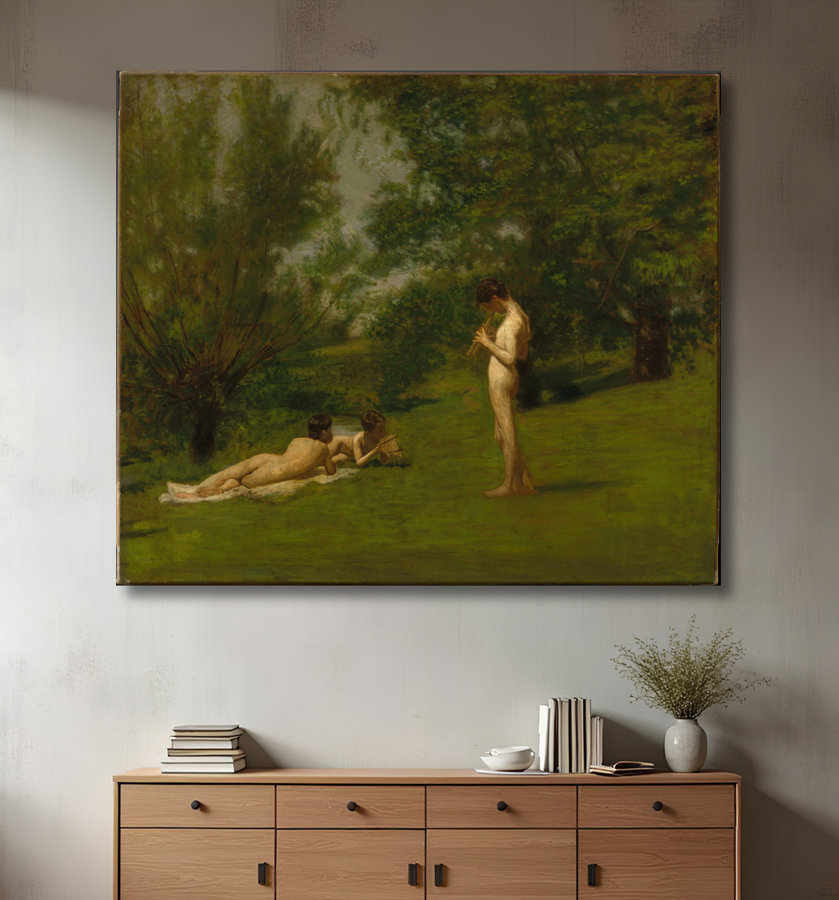 Reproduction Arcadie de Thomas Eakins avec decor