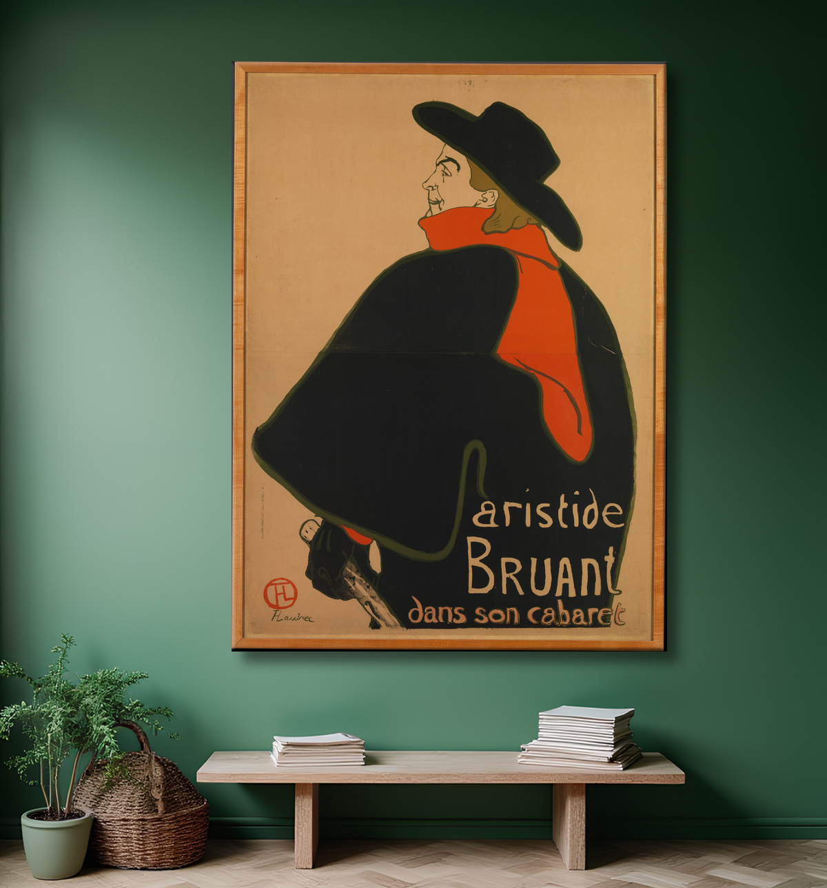 Reproduction Aristide Bruant, à son cabaret de Henri de Toulouse-Lautrec avec decor