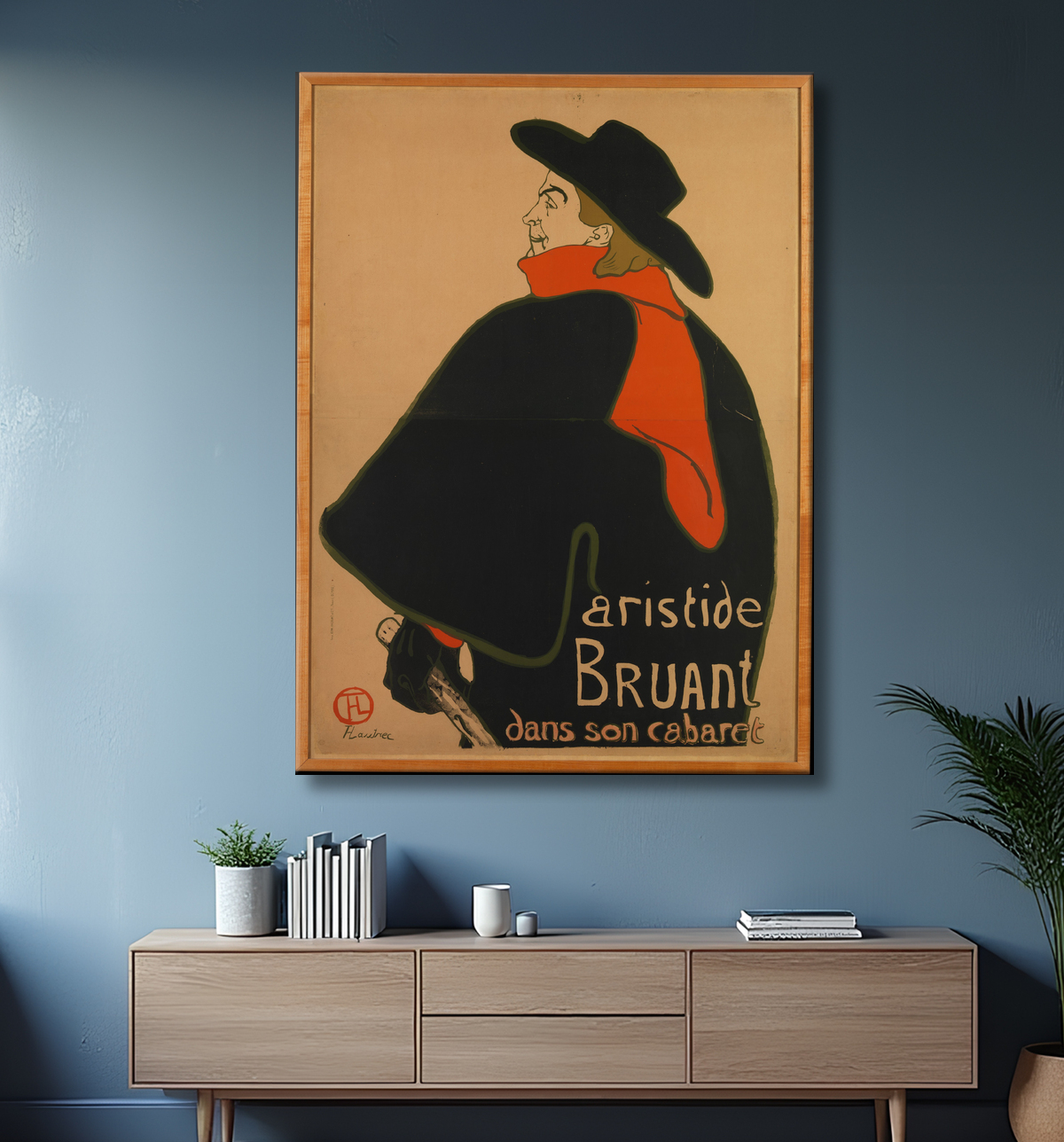 Reproduction Aristide Bruant, à son cabaret de Henri de Toulouse-Lautrec avec decor
