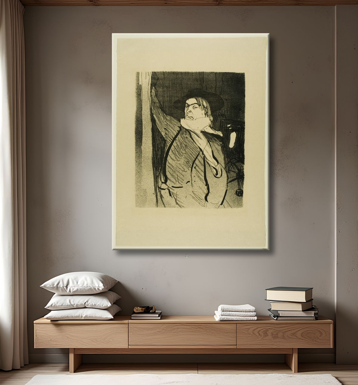 Reproduction Aristide Bruant, from Le Café-Concert de Henri de Toulouse-Lautrec avec decor