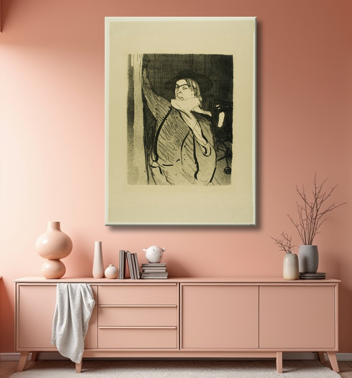 Reproduction Aristide Bruant, from Le Café-Concert de Henri de Toulouse-Lautrec avec decor