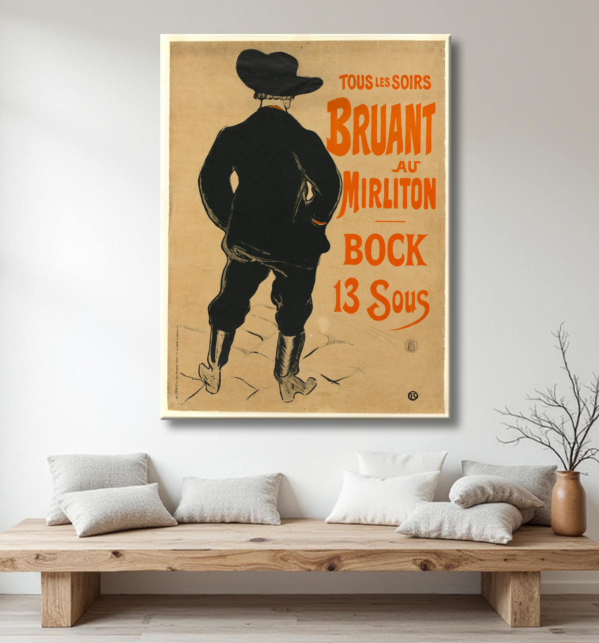 Reproduction Aristide Bruant de Henri de Toulouse-Lautrec avec decor