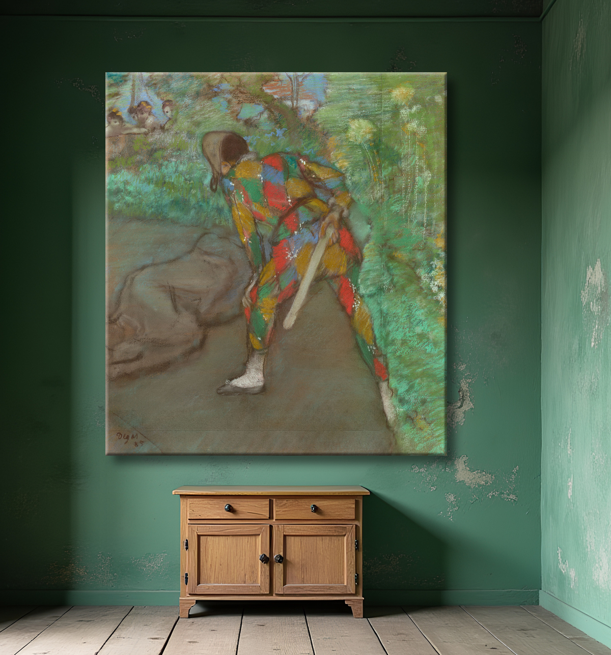 Reproduction Arlequin de Hilaire Germain Edgar Degas avec decor