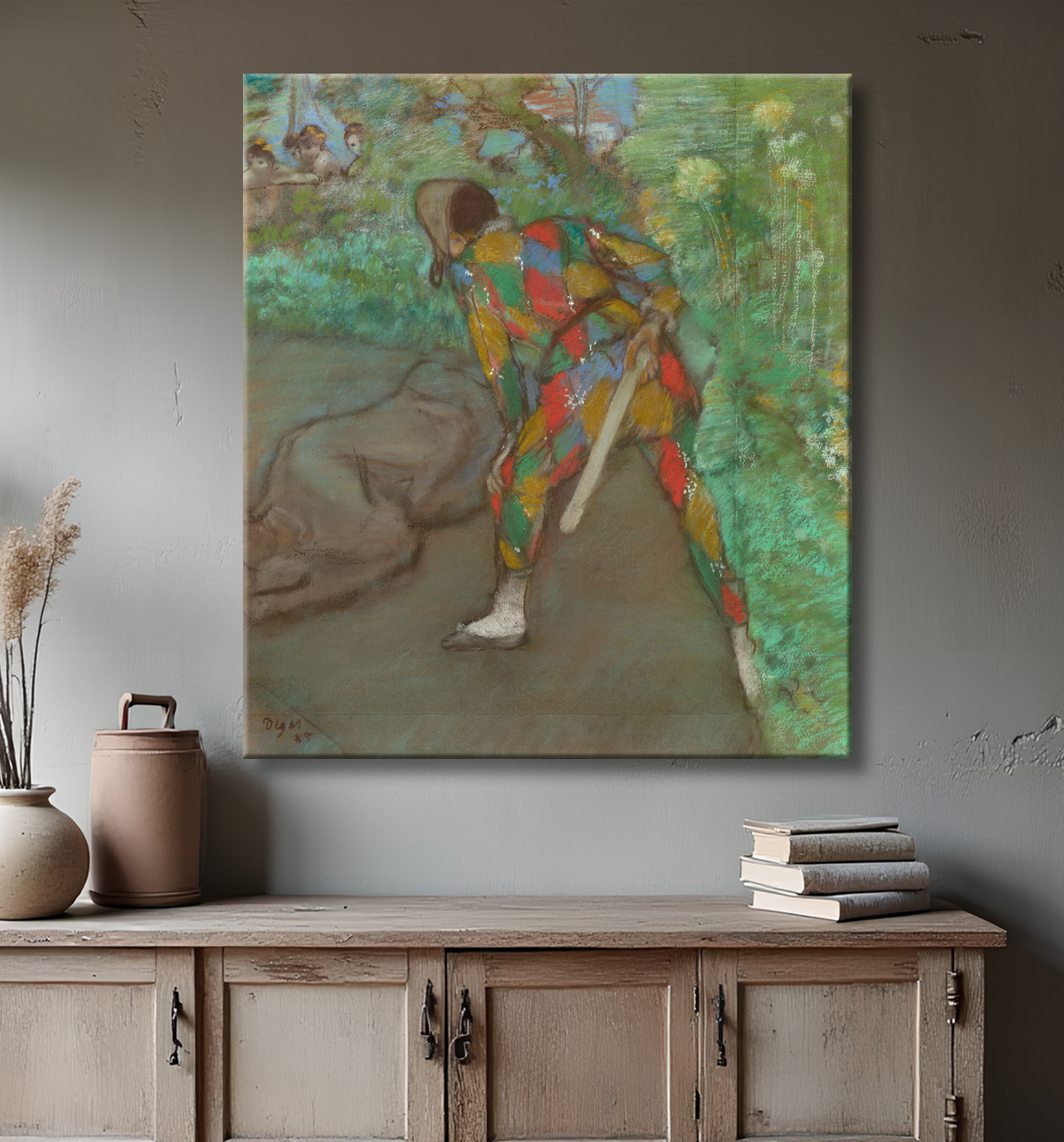 Reproduction Arlequin de Hilaire Germain Edgar Degas avec decor