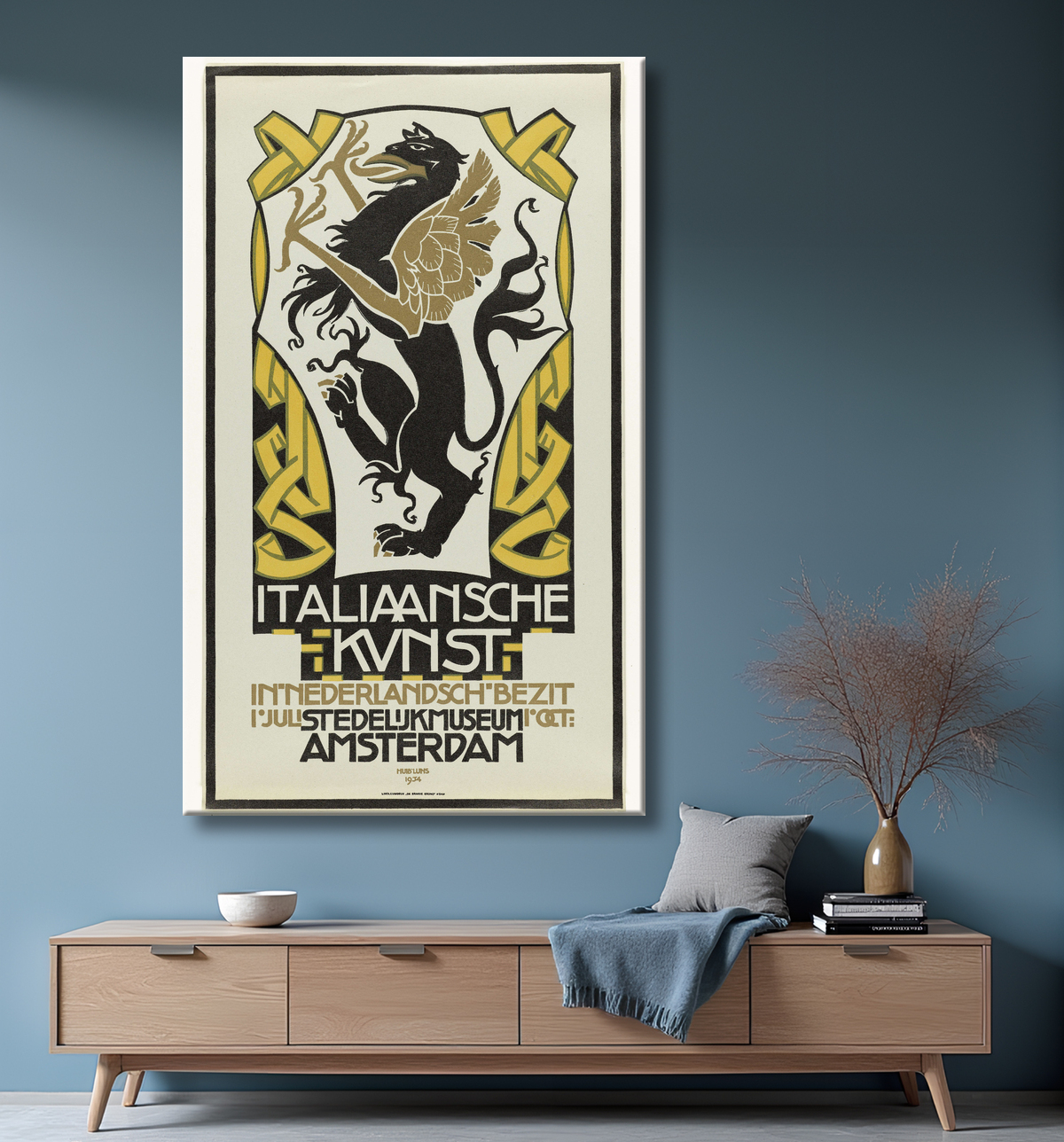 Reproduction Art italien en possession néerlandaise. 1er juillet-1er oct. 1934. Musée municipal de Huib Luns avec decor