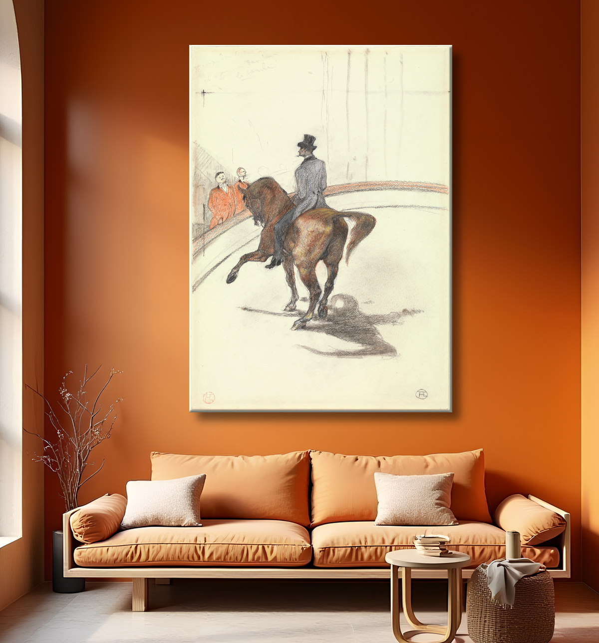 Reproduction At the Circus: The Spanish Walk (Au Cirque: Le Pas espagnol) de Henri de Toulouse-Lautrec avec decor
