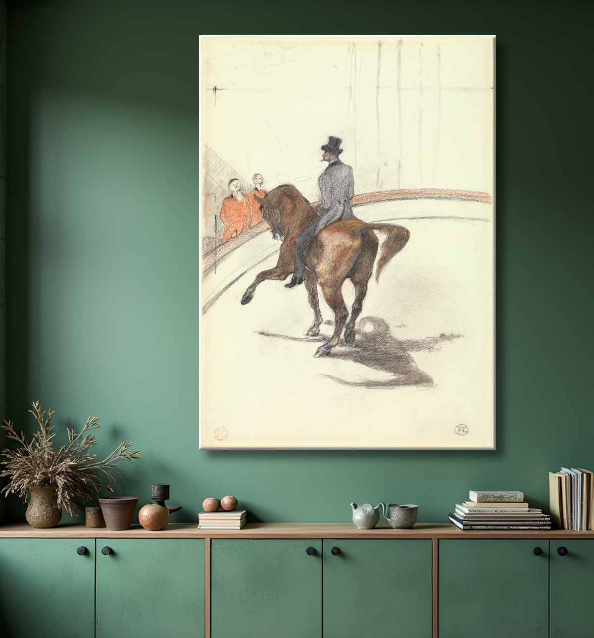 Reproduction At the Circus: The Spanish Walk (Au Cirque: Le Pas espagnol) de Henri de Toulouse-Lautrec avec decor