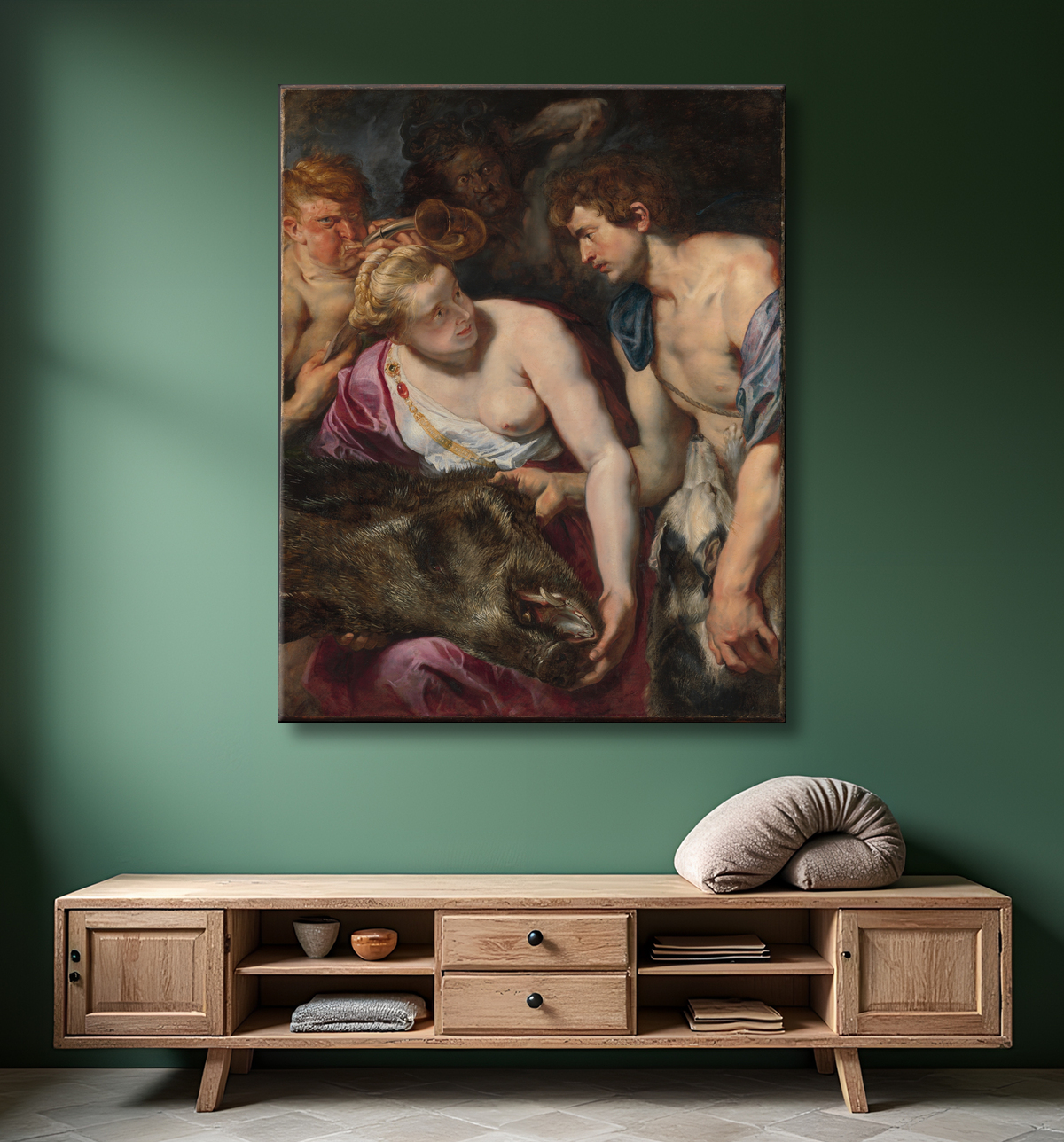 Reproduction Atalante et Méléagre de Peter Paul Rubens avec decor