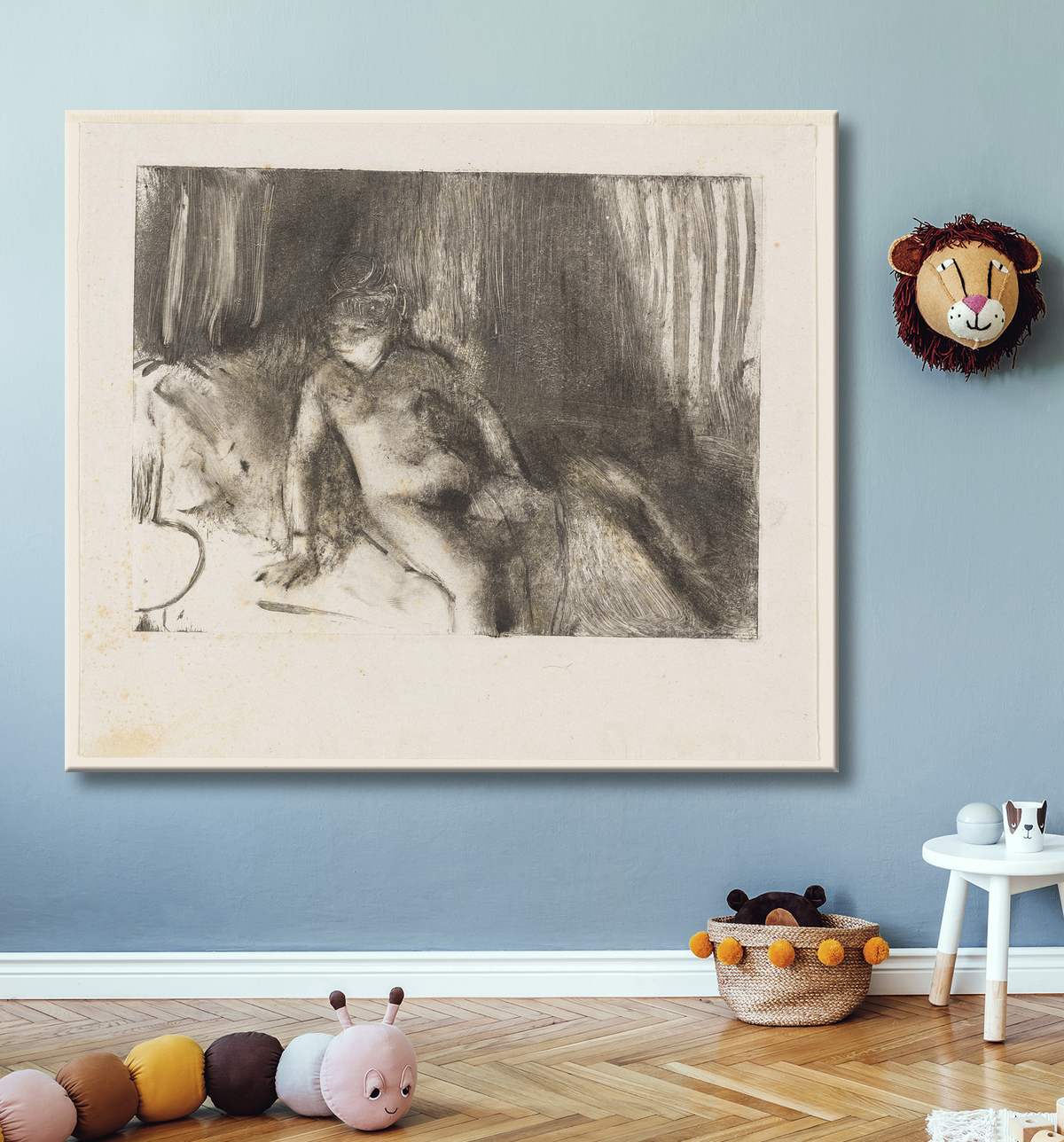 Reproduction Attendre de Hilaire Germain Edgar Degas avec decor