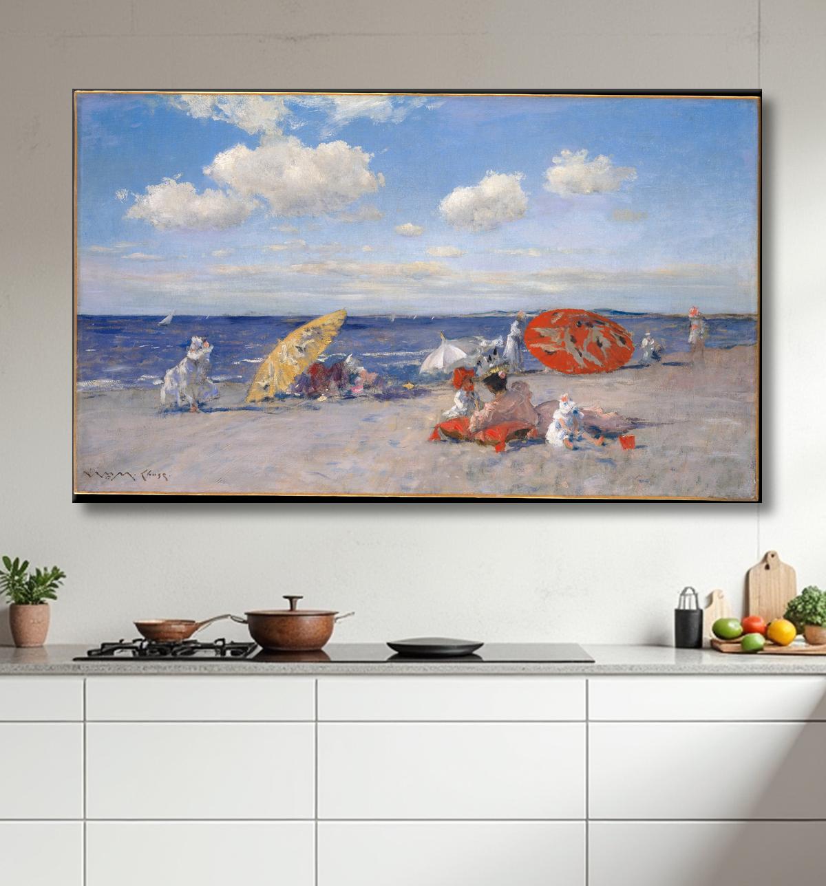 Reproduction Au bord de la mer de William Merritt Chase avec decor