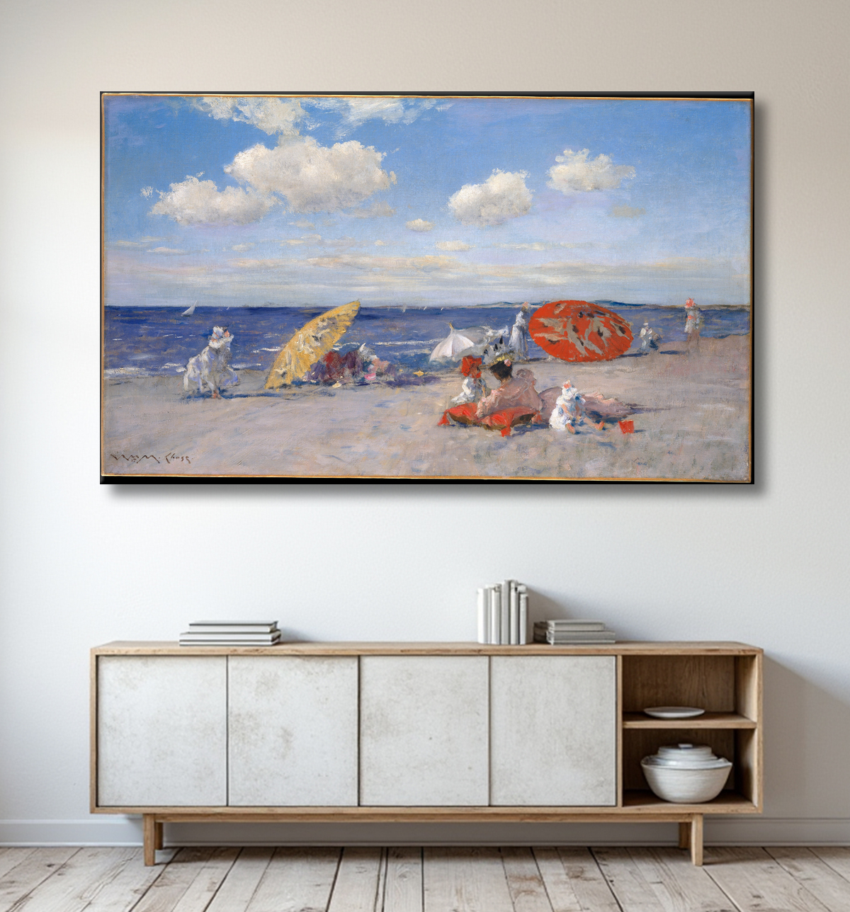 Reproduction Au bord de la mer de William Merritt Chase avec decor