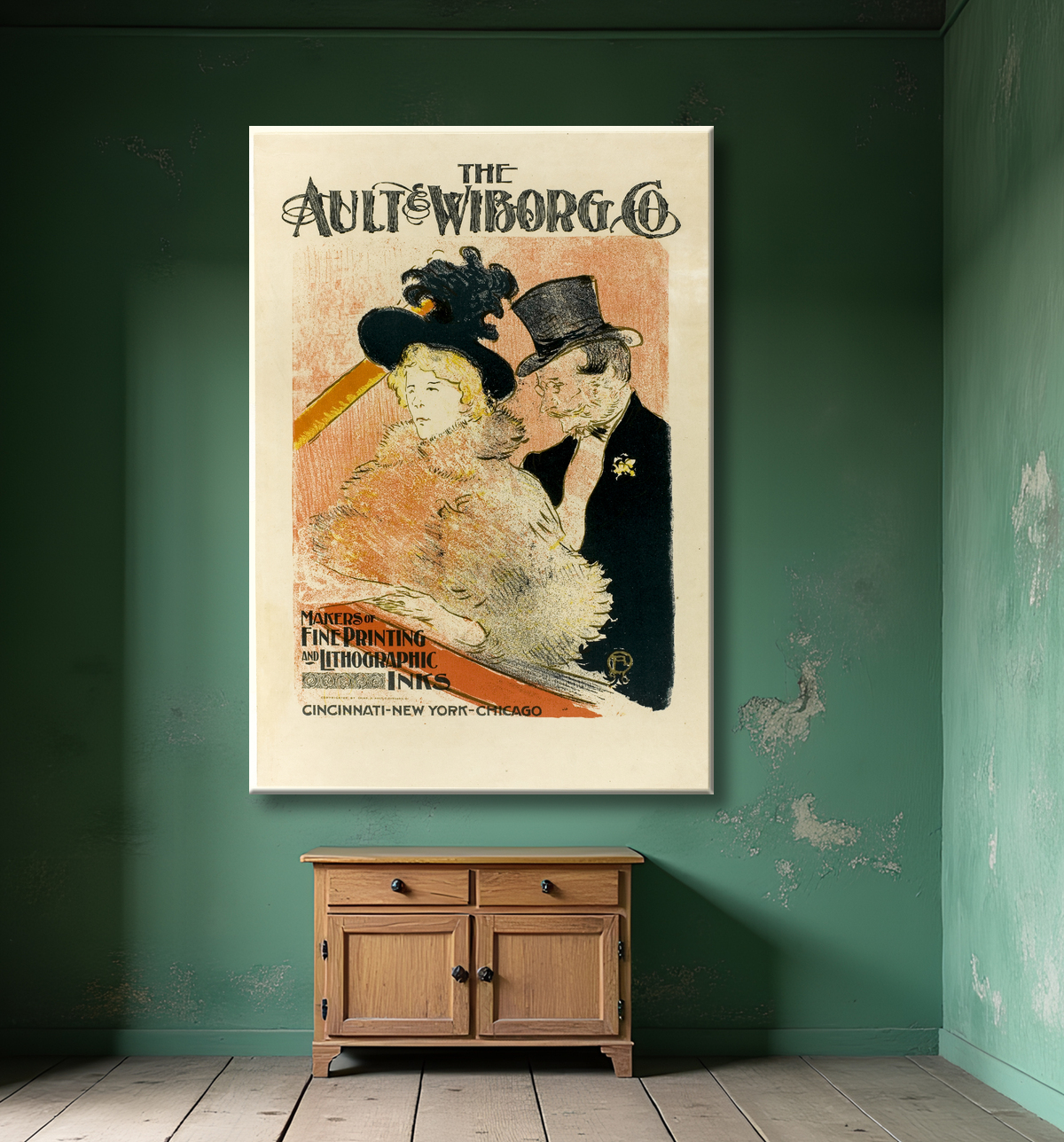Reproduction Au concert de Henri de Toulouse-Lautrec avec decor
