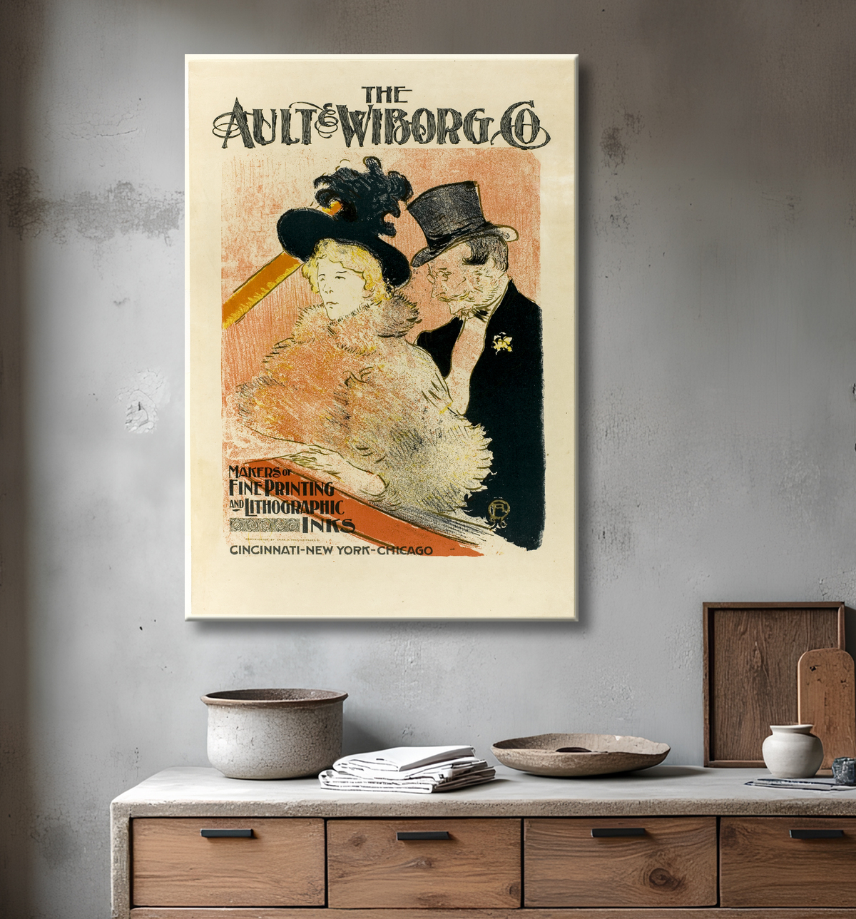 Reproduction Au concert de Henri de Toulouse-Lautrec avec decor