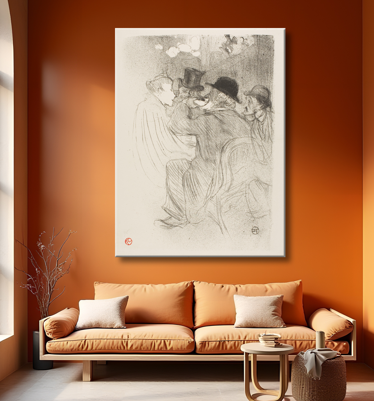 Reproduction Au Moulin Rouge : Un Rude ! Un vrai grossier ! de Henri de Toulouse-Lautrec avec decor