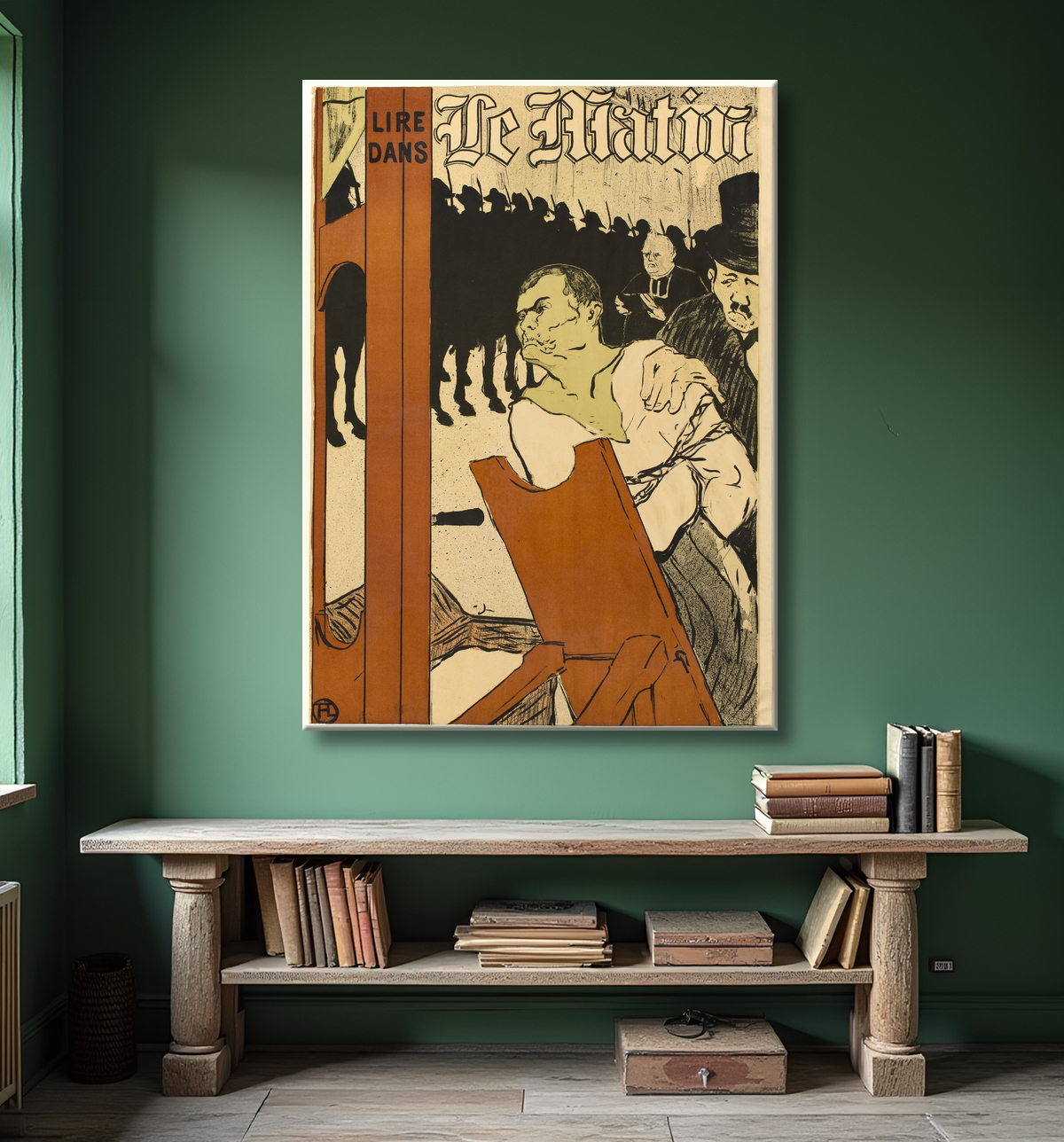 Reproduction Au Pied de l'Echafaud de Henri de Toulouse-Lautrec avec decor