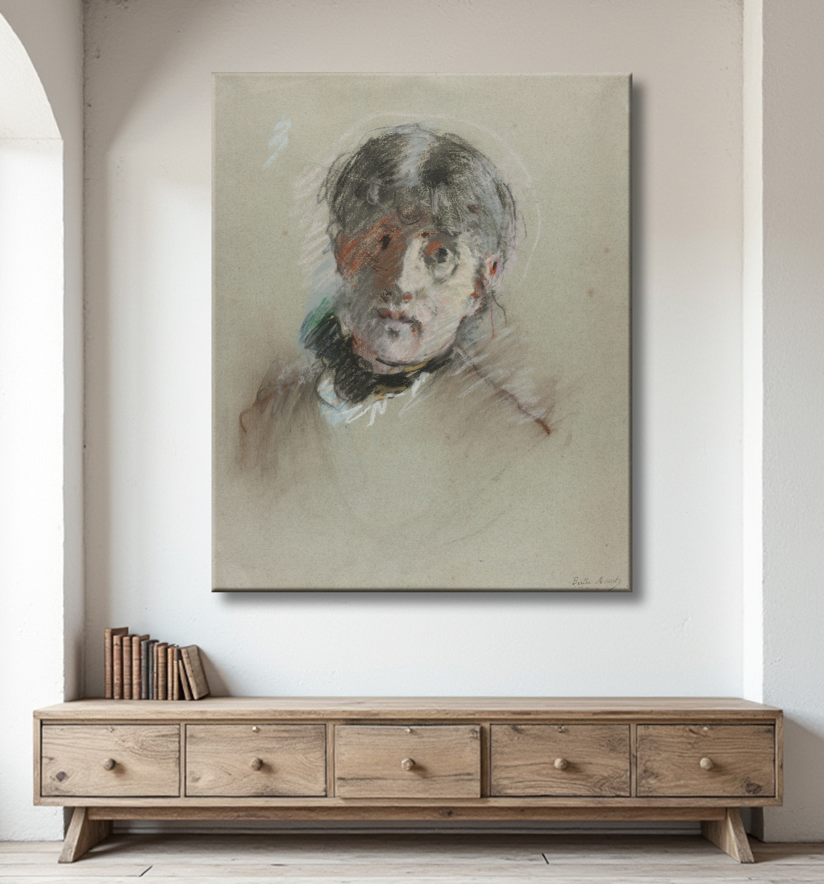 Reproduction Autoportrait de Berthe Morisot avec decor