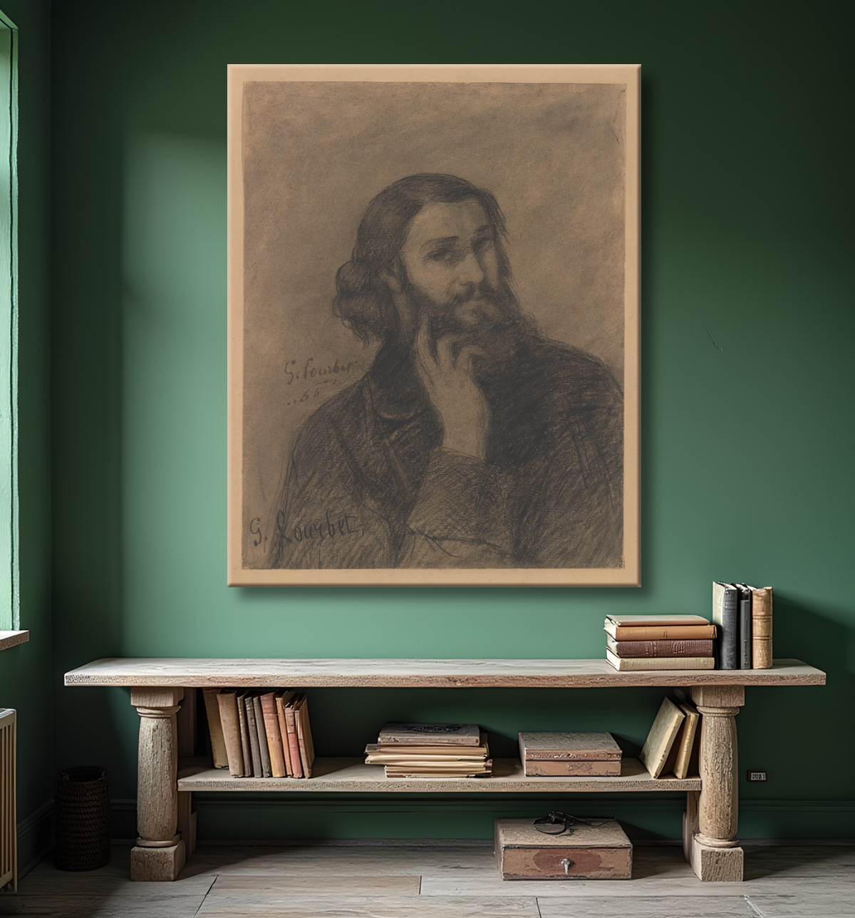 Reproduction Autoportrait de Gustave Courbet avec decor