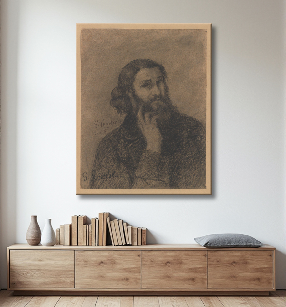 Reproduction Autoportrait de Gustave Courbet avec decor