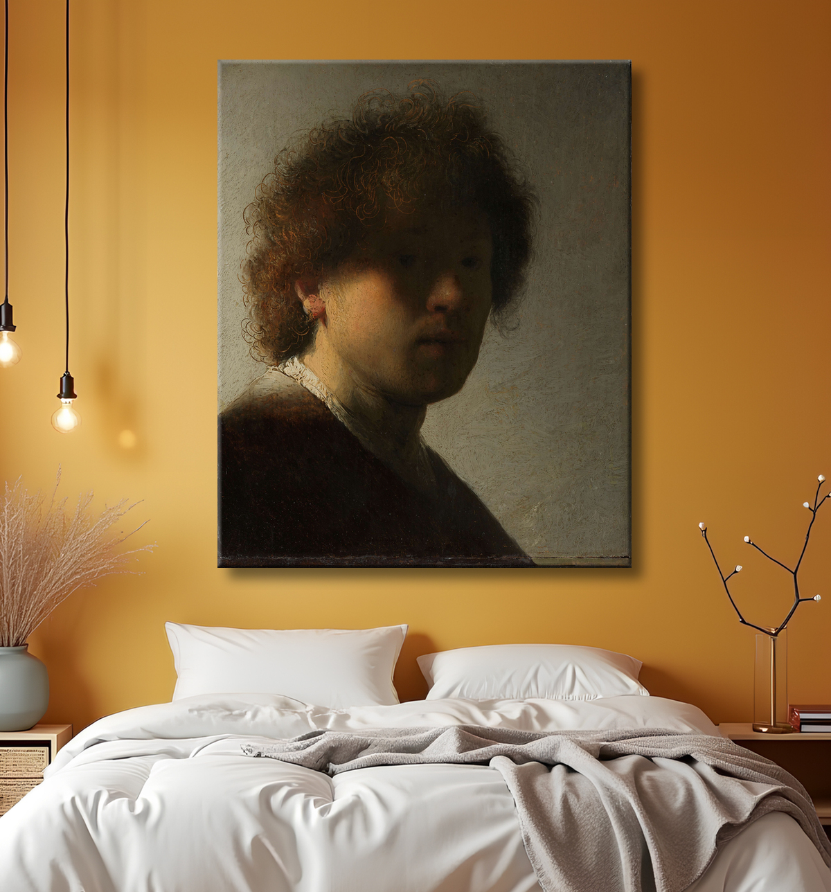 Reproduction Autoportrait de Rembrandt van Rijn avec decor