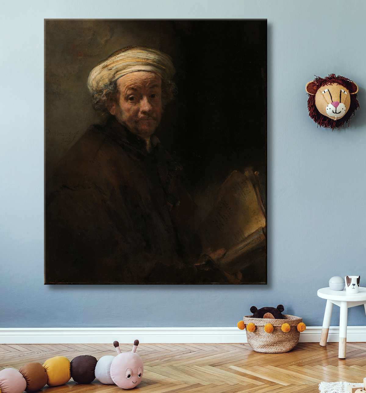 Reproduction Autoportrait en tant qu'apôtre Paul de Rembrandt van Rijn avec decor