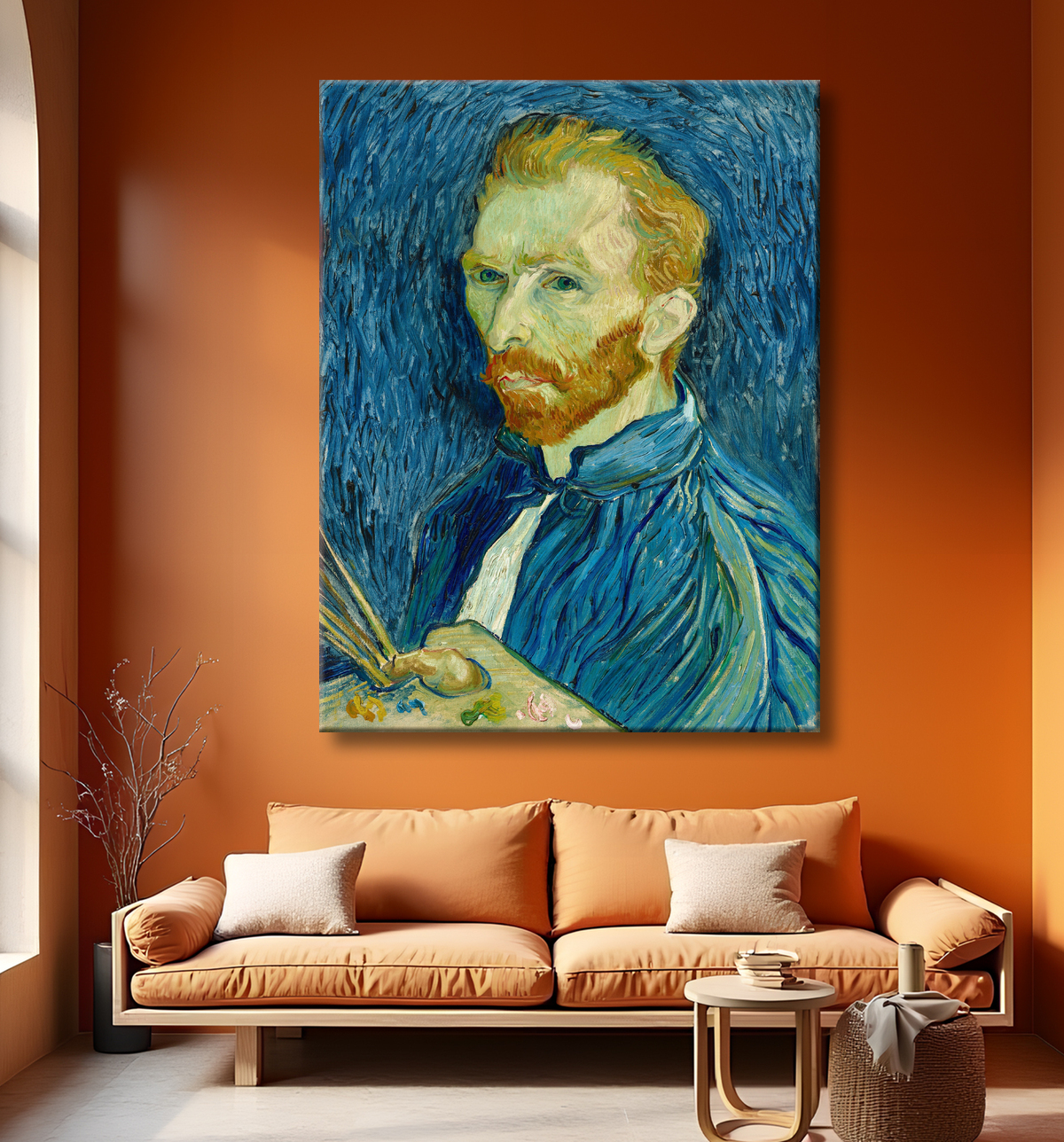 Reproduction Autoportrait de Vincent van Gogh avec decor