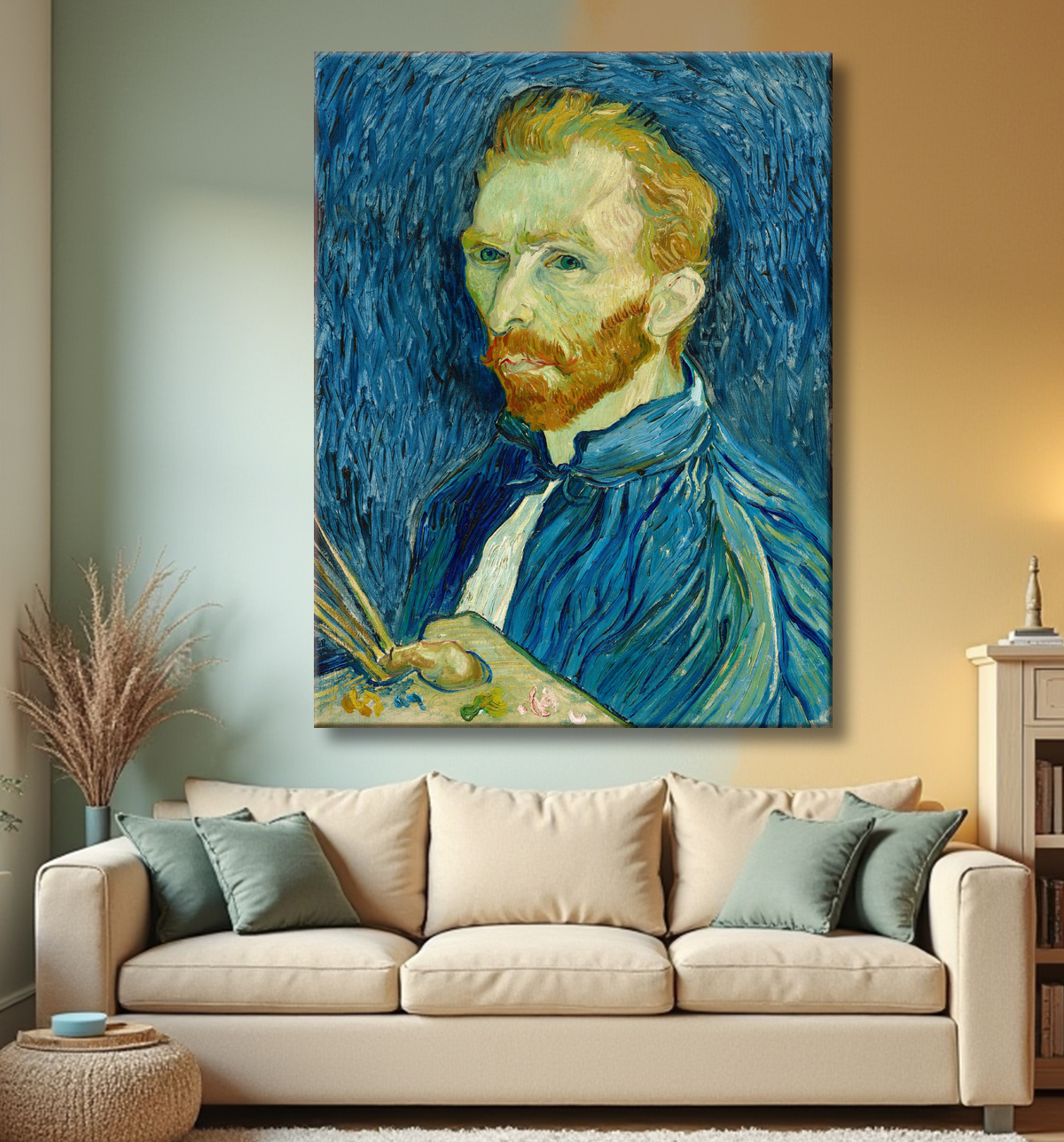 Reproduction de l’autoportrait de Vincent Van Gogh sur toile premium : impression qualité musée, choix de formats et fabrication artisanale française pour sublimer vos murs !