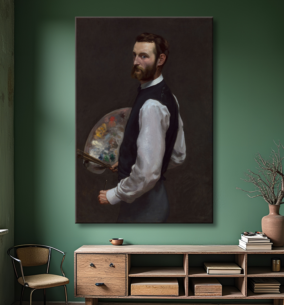 Reproduction Autoportrait de Frédéric Bazille avec decor