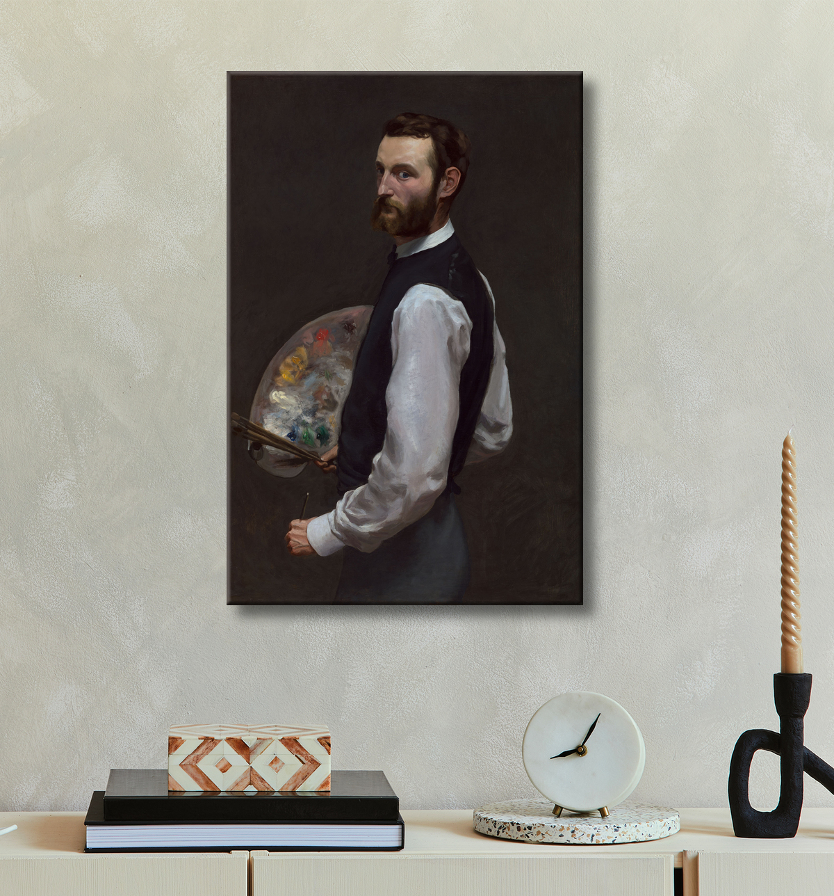 Reproduction Autoportrait de Frédéric Bazille avec decor