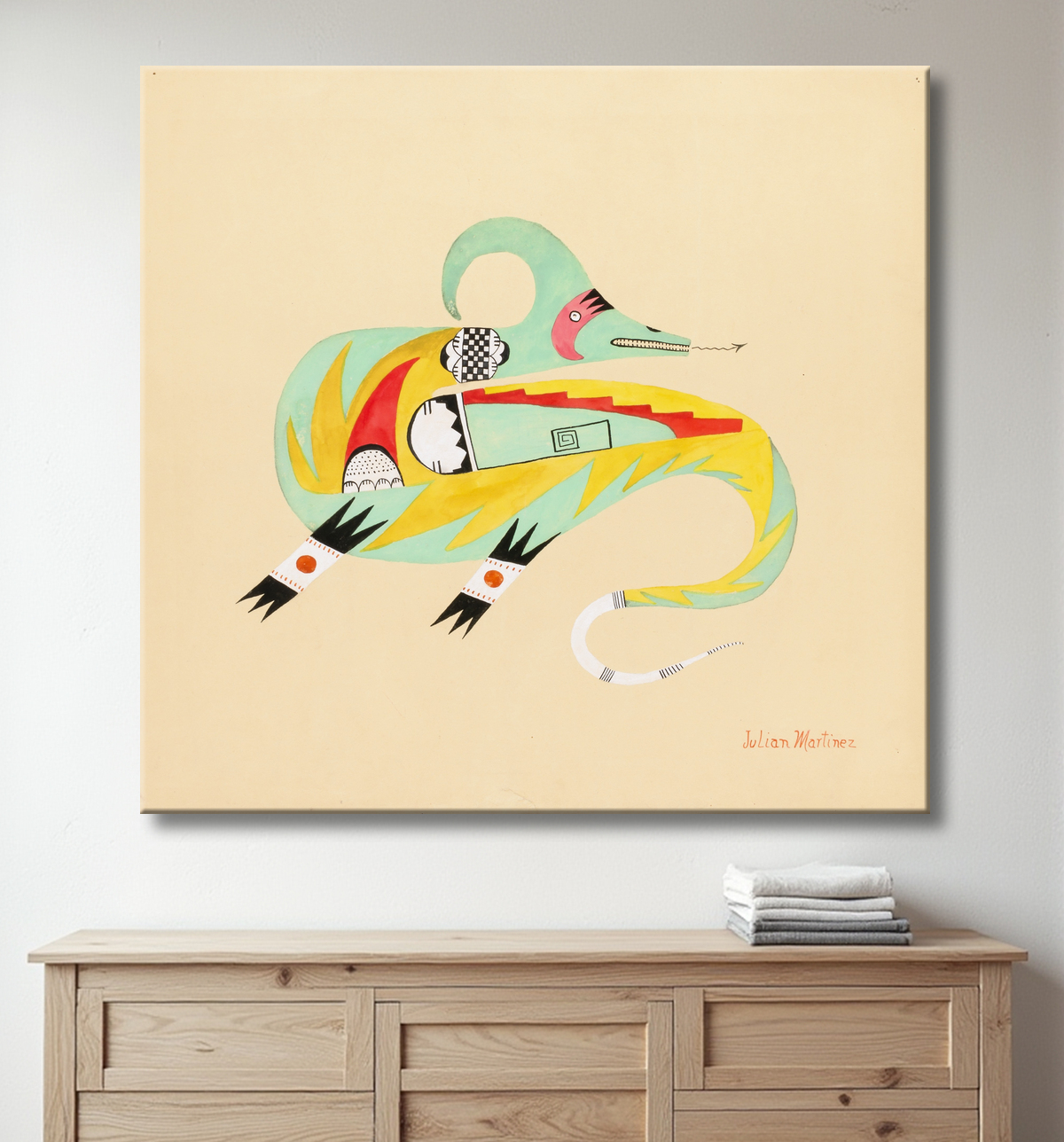 Reproduction Avanyu de Julian Martinez, born San Ildefonso Pueblo, NM 1879-died San Ildefonso Pueblo, NM 1943 avec decor