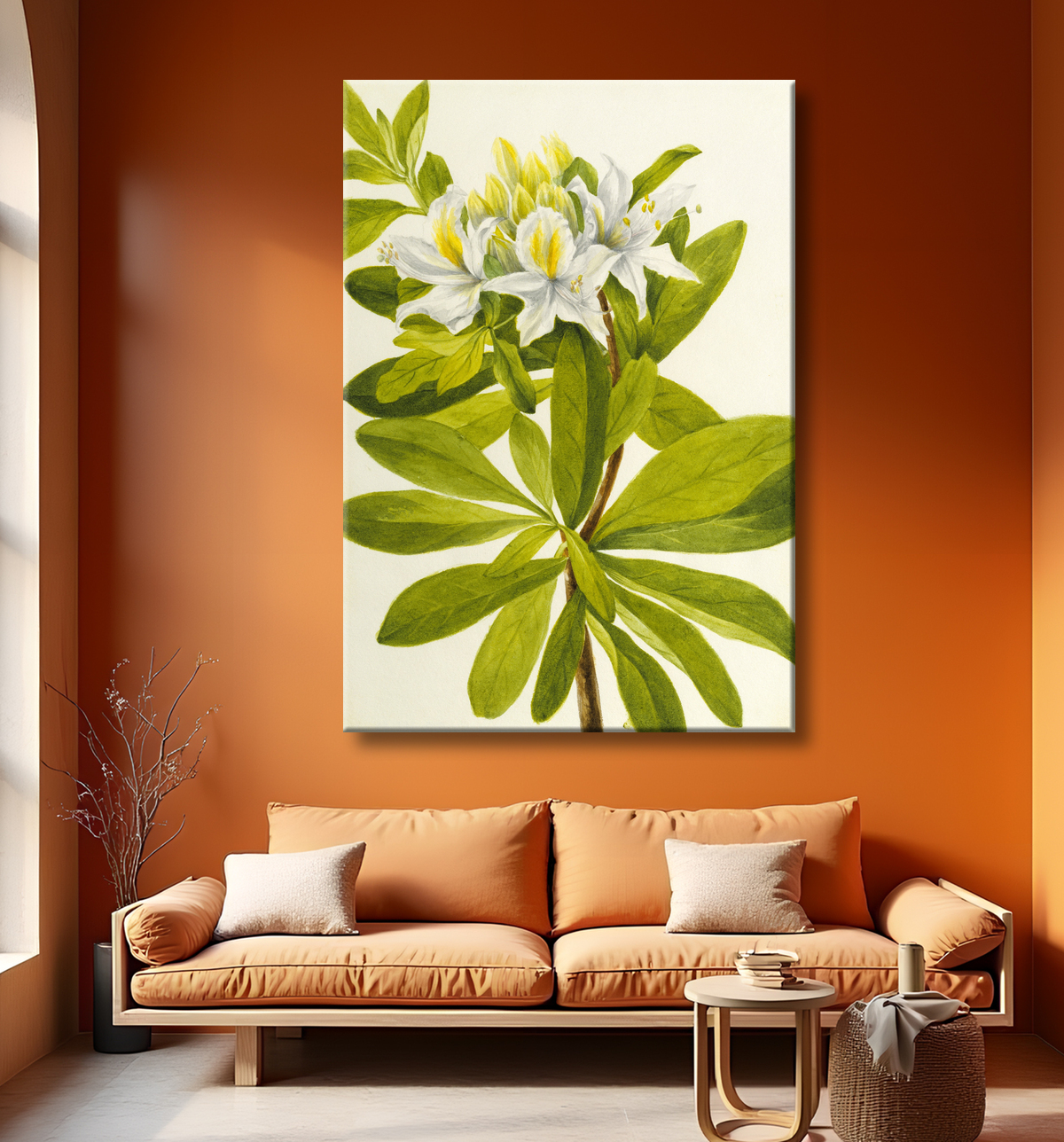 Reproduction Azalée occidentale (rhododendron occidental) de Mary Vaux Walcott, born Philadelphia, PA 1860-died St. Andrews, New Brunswick, Canada 1940 avec decor