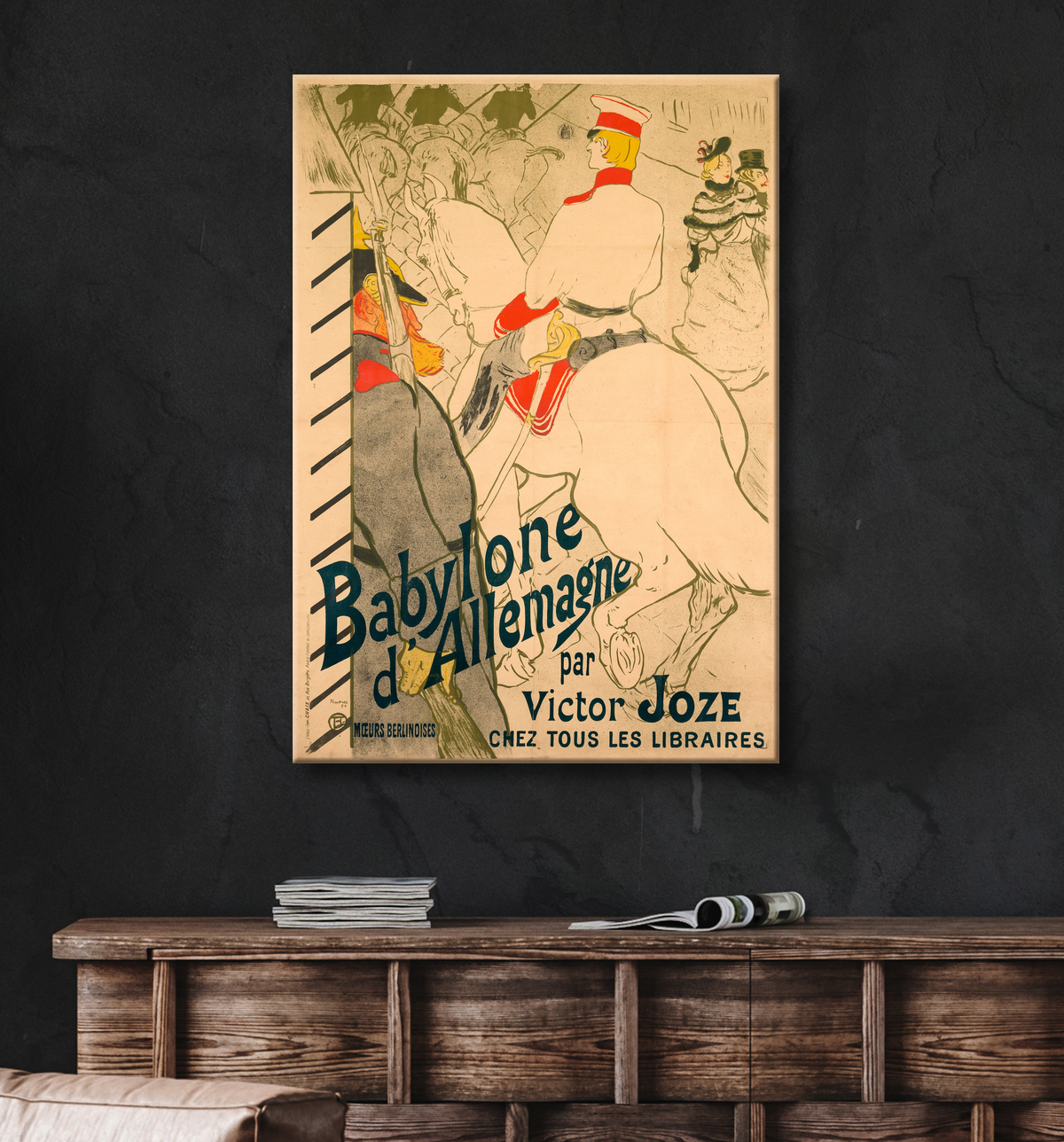Reproduction Babylone d'Allemagne de Henri de Toulouse-Lautrec avec decor