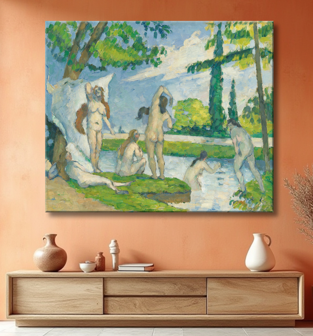 Reproduction Baigneurs de Paul Cézanne avec decor