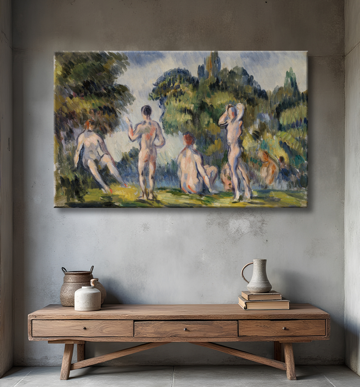 Reproduction Baigneurs de Paul Cézanne avec decor