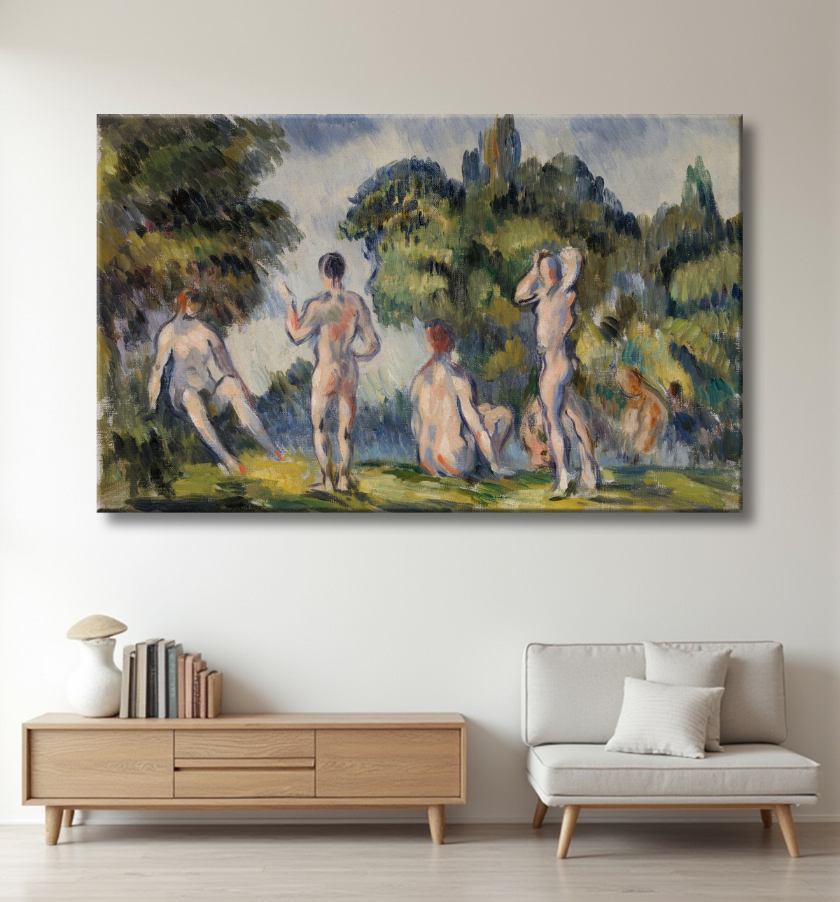 Reproduction Baigneurs de Paul Cézanne avec decor