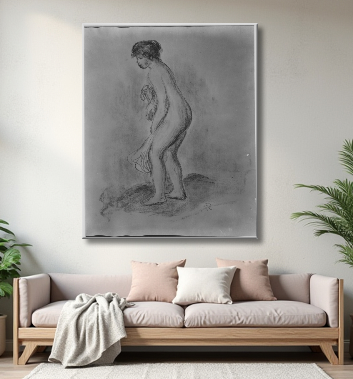 Reproduction Baigneuse Debout de Auguste Renoir avec decor