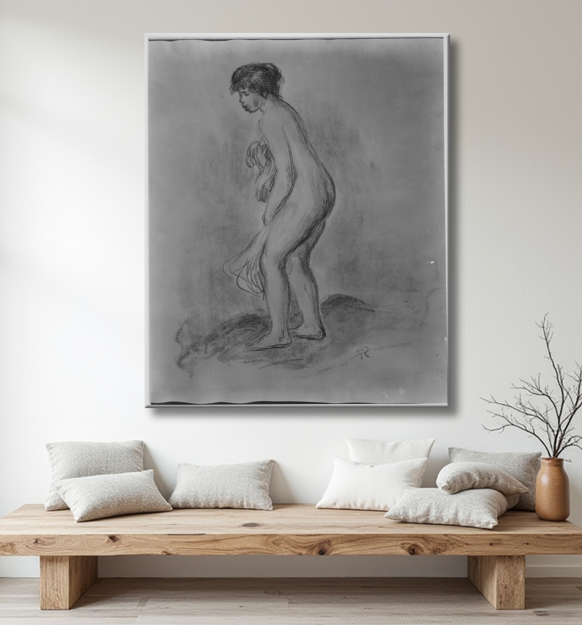Reproduction Baigneuse Debout de Auguste Renoir avec decor