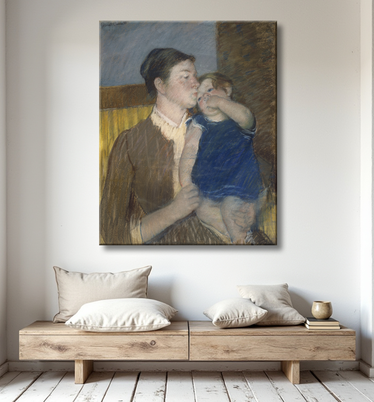 Reproduction Baiser de bonne nuit de la mère de Mary Cassatt avec decor
