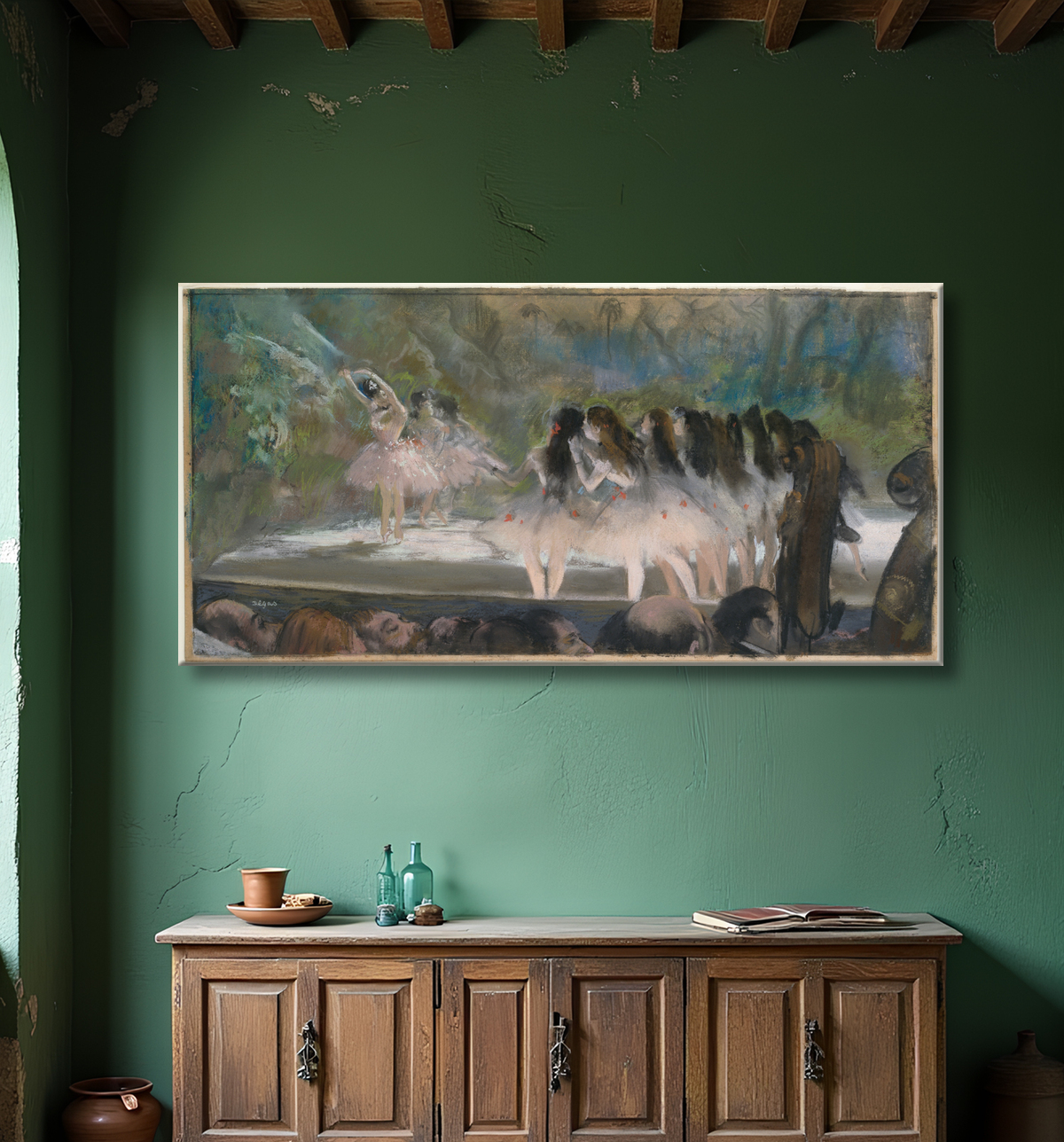 Reproduction Ballet à l'Opéra de Paris de Hilaire Germain Edgar Degas avec decor